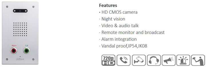 Dahua VTT201 videocitofono IP di emergenza Dahua VTT201 videocitofono IP di emergenza